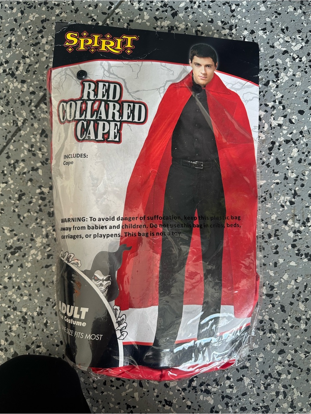Men's red collared cape (costume)